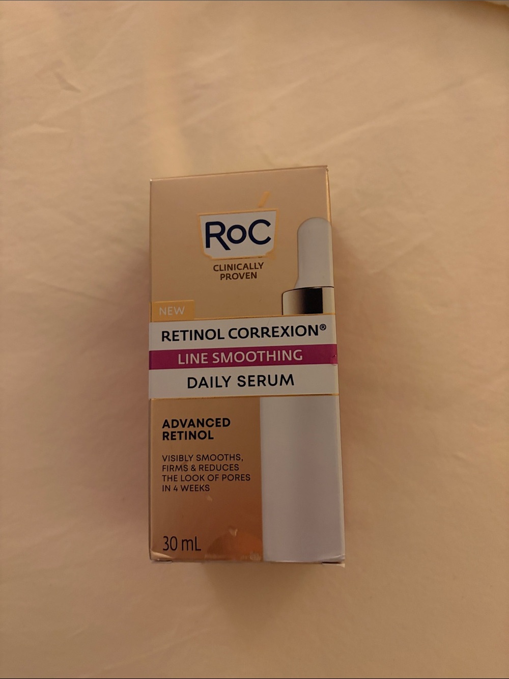 Retinol Correxion Line Smoothing Daily Serum — Pink & Gold Packaging
